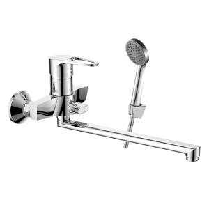 Смеситель DECOROOM DR70043 одноручный  для ванны универсальный с поворотным изливом 300 мм