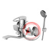 Смеситель DECOROOM DR70044 одноручный для ванны универсальный с поворотным изливом 200 мм