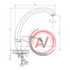 Смеситель DECOROOM DR71021 одноручный для кухни с высоким поворотным изливом