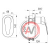 Смеситель Lemark Linara LM0423C для душа, встраиваемый