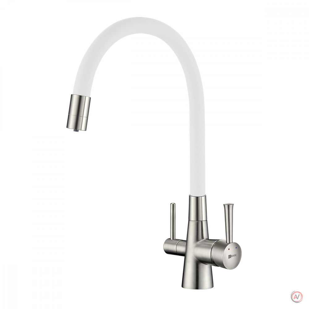 Смеситель Lemark Comfort LM3075BN-White для кухни с гибким изливом, с подключением к фильтру с питьевой водой