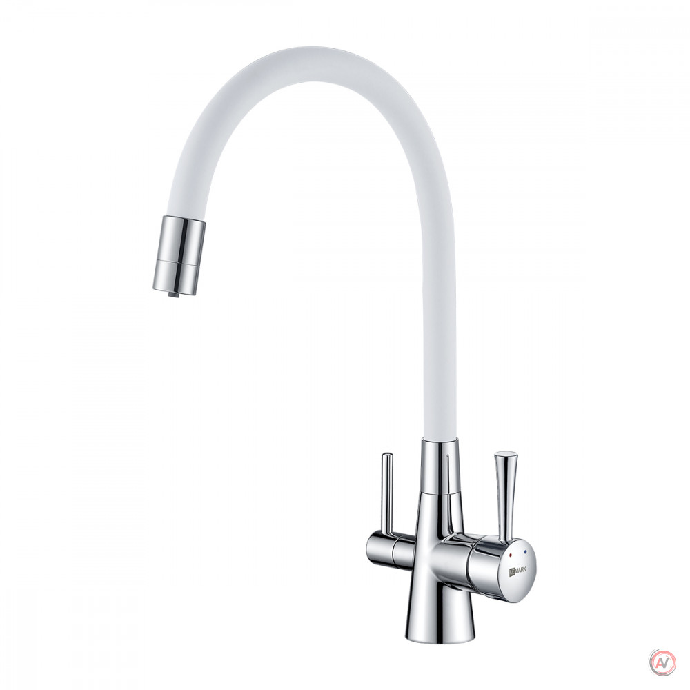 Смеситель Lemark Comfort LM3075C-White для кухни с гибким изливом, с подключением к фильтру с питьевой водой