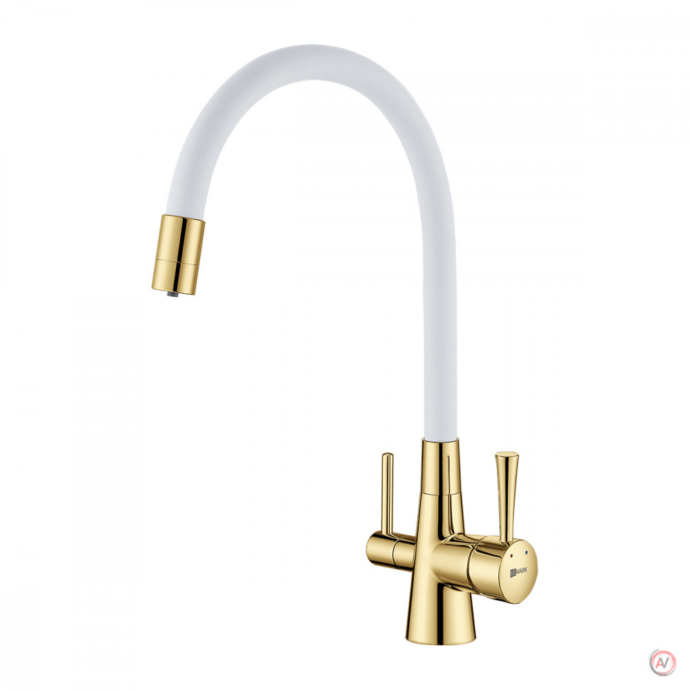 Смеситель Lemark Comfort LM3075G-White для кухни с гибким изливом, с подключением к фильтру с питьевой водой