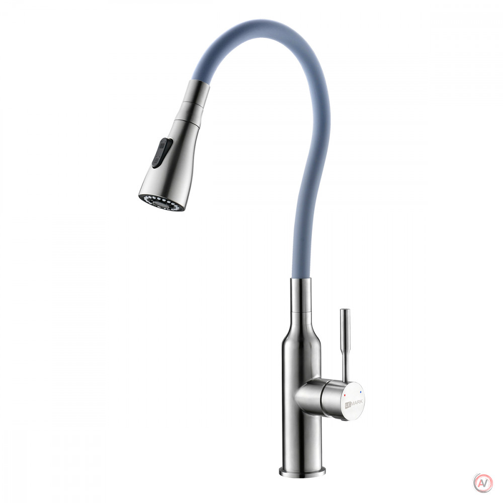 Смеситель Lemark Expert LM5082S-Gray для кухни с гибким изливом