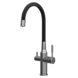 Смеситель Lemark Expert LM5083GMN-Black для кухни c гибким изливом, с подключением к фильтру с питьевой водой