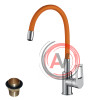 Смеситель Rossinka Z35-35U-Orange для кухни с гибким цветным изливом