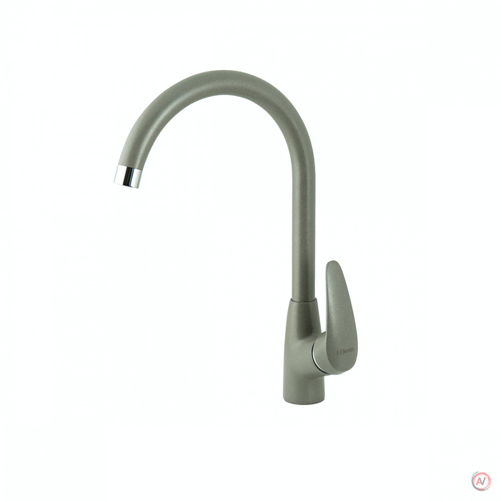 Смеситель для кухни Lemark LINARA LM0405 с высоким поворотным изливом, цвет: серый шёлк