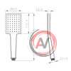 Лейка душевая Lemark LM8124BL, 1-функциональная