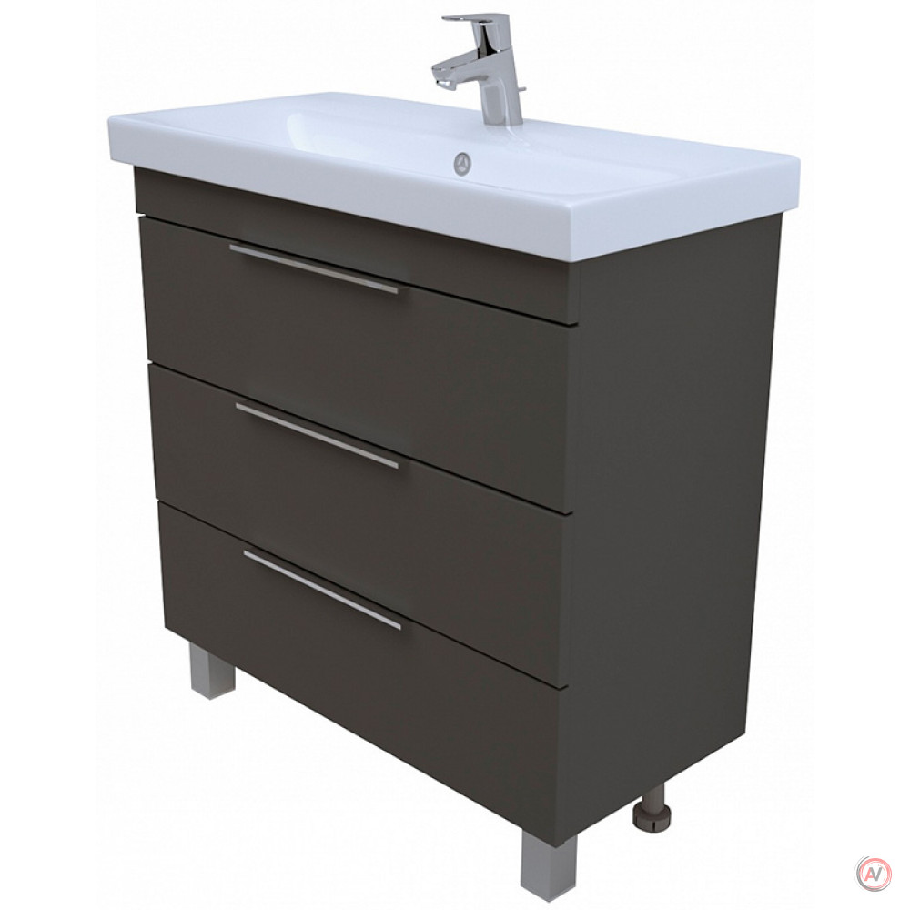 тумба Gaula 80Н 3я Black без умывальника (MODUO 80 узкая)