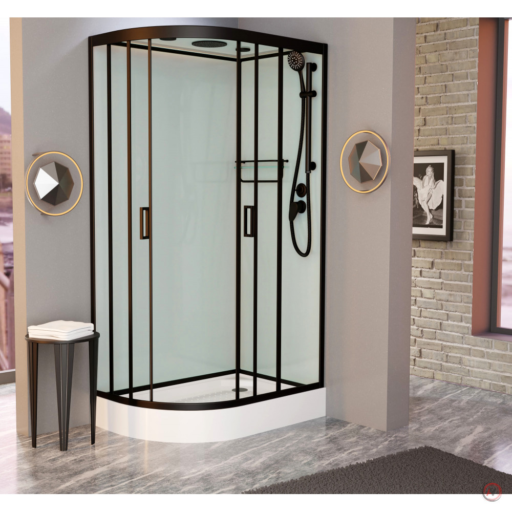 Душевая кабина Frank F418R Black правосторонняя 100х80х200 см