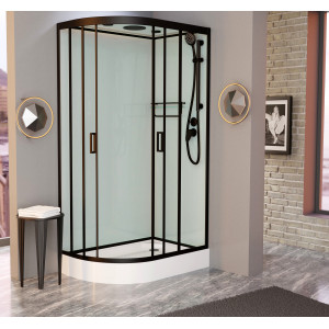 Душевая кабина Frank F418R Black правосторонняя 100х80х200 см