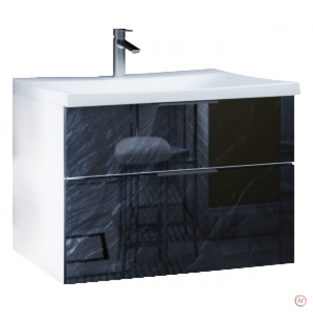 Тумба с раковиной Idalgo 75П 2в.я. Black stone
