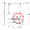 Пенал Amethyst 30П 2Д White L выпуклый