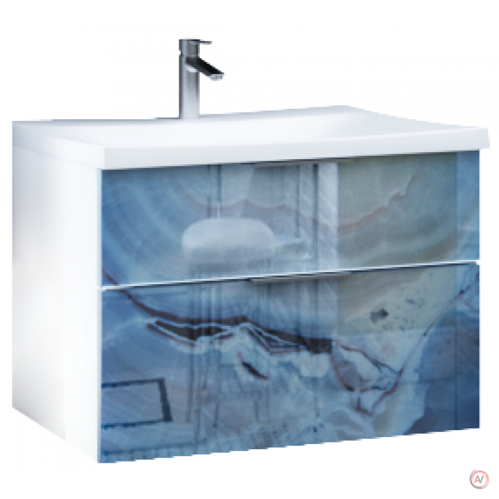 Тумба с раковиной Idalgo 75П 2в.я. Blue marble